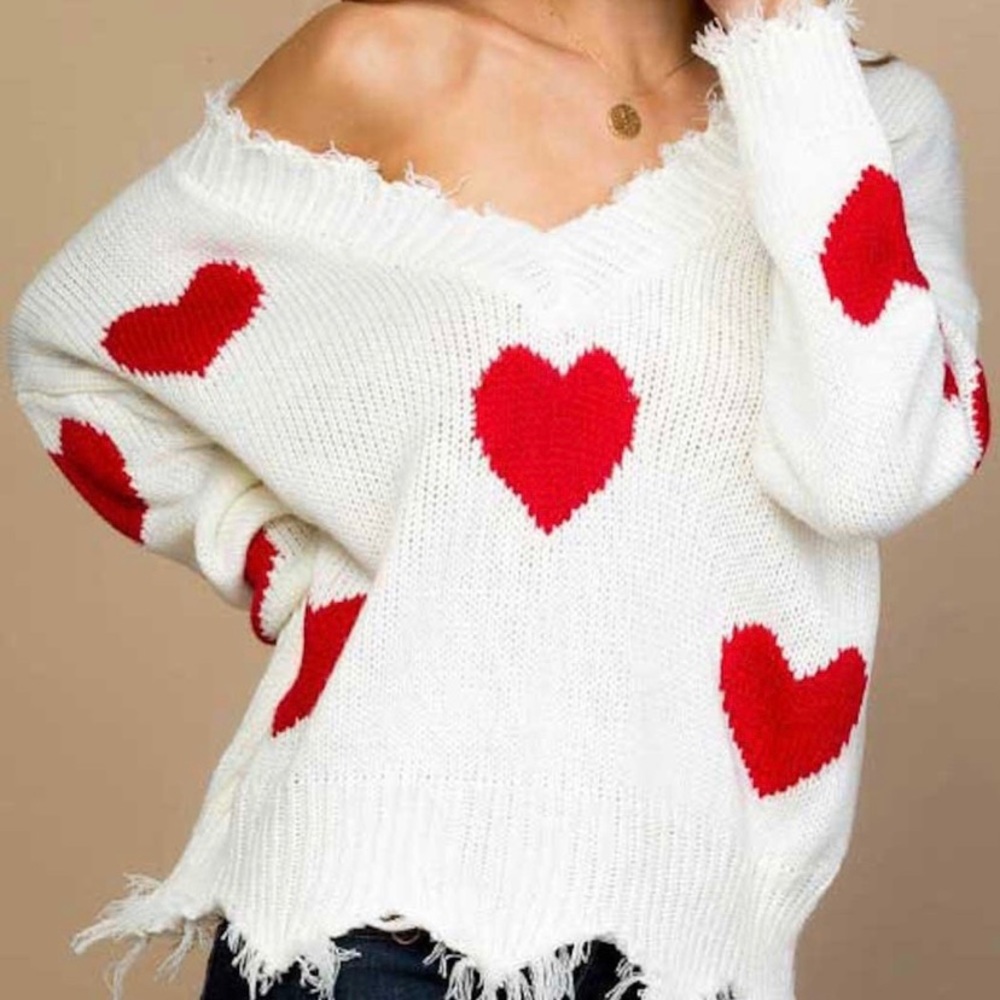 MAIN STRIP Red Heart Valentine’s Sweater